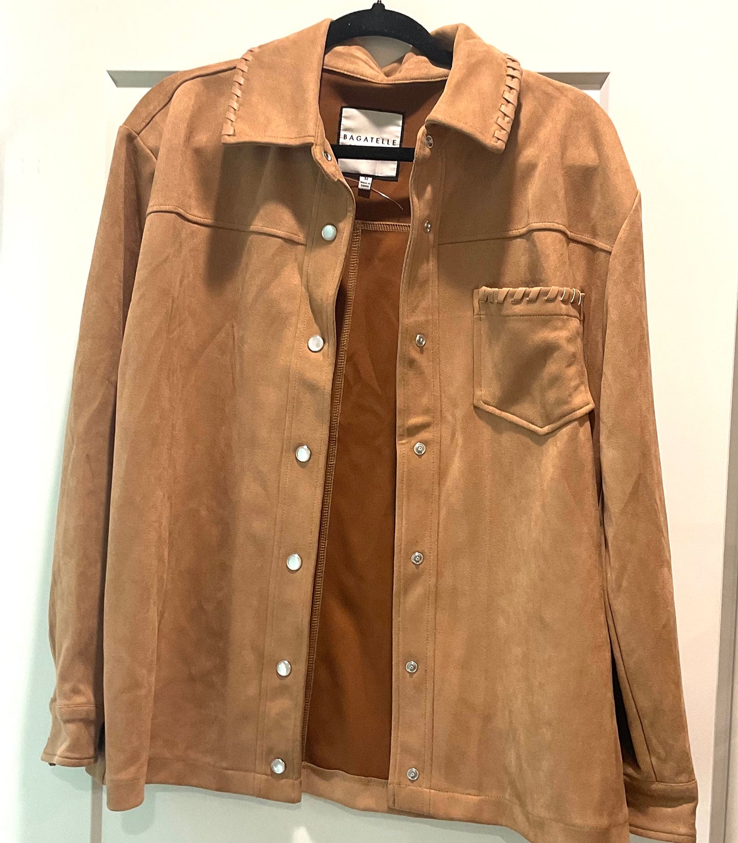 Bagatelle Camel Faux Suede Shacket