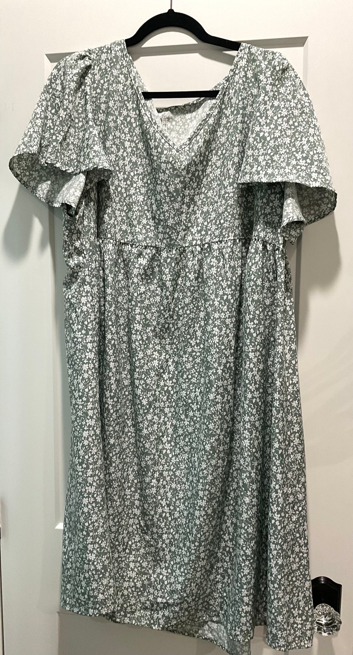 Sage Green Floral Midi Dress
