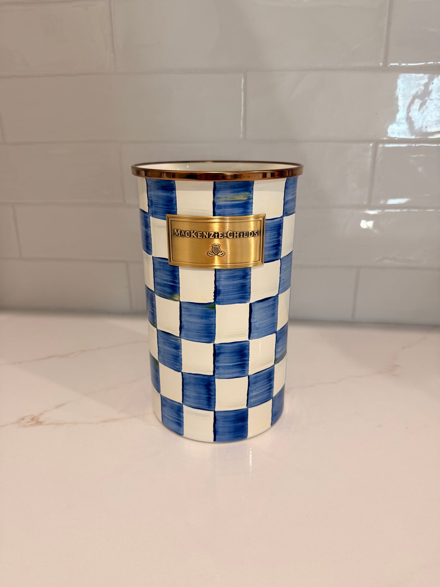 MacKenzie-Childs Royal Check Utensil Holder – New/Unused