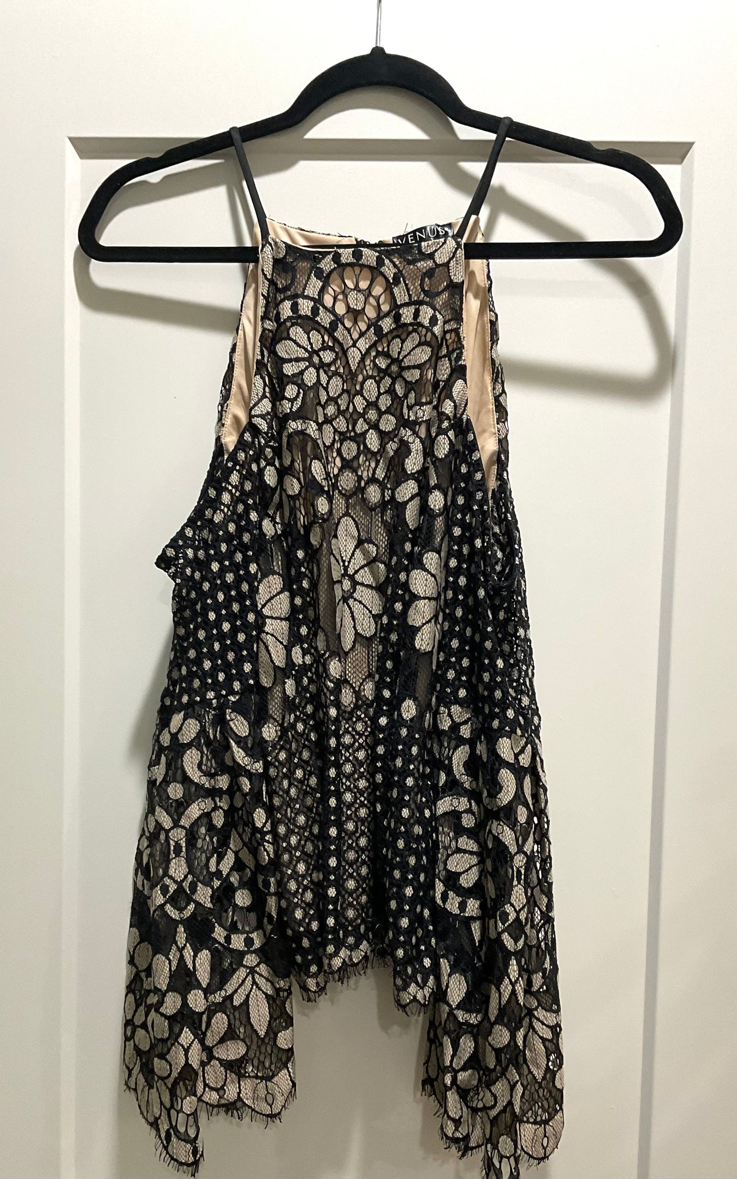 Black & Tan Lace Top