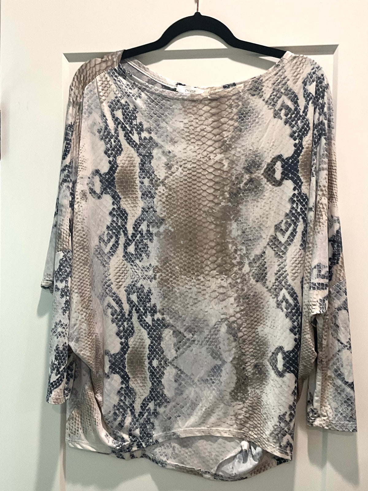 Cherish Snakeskin Print Dolman Top