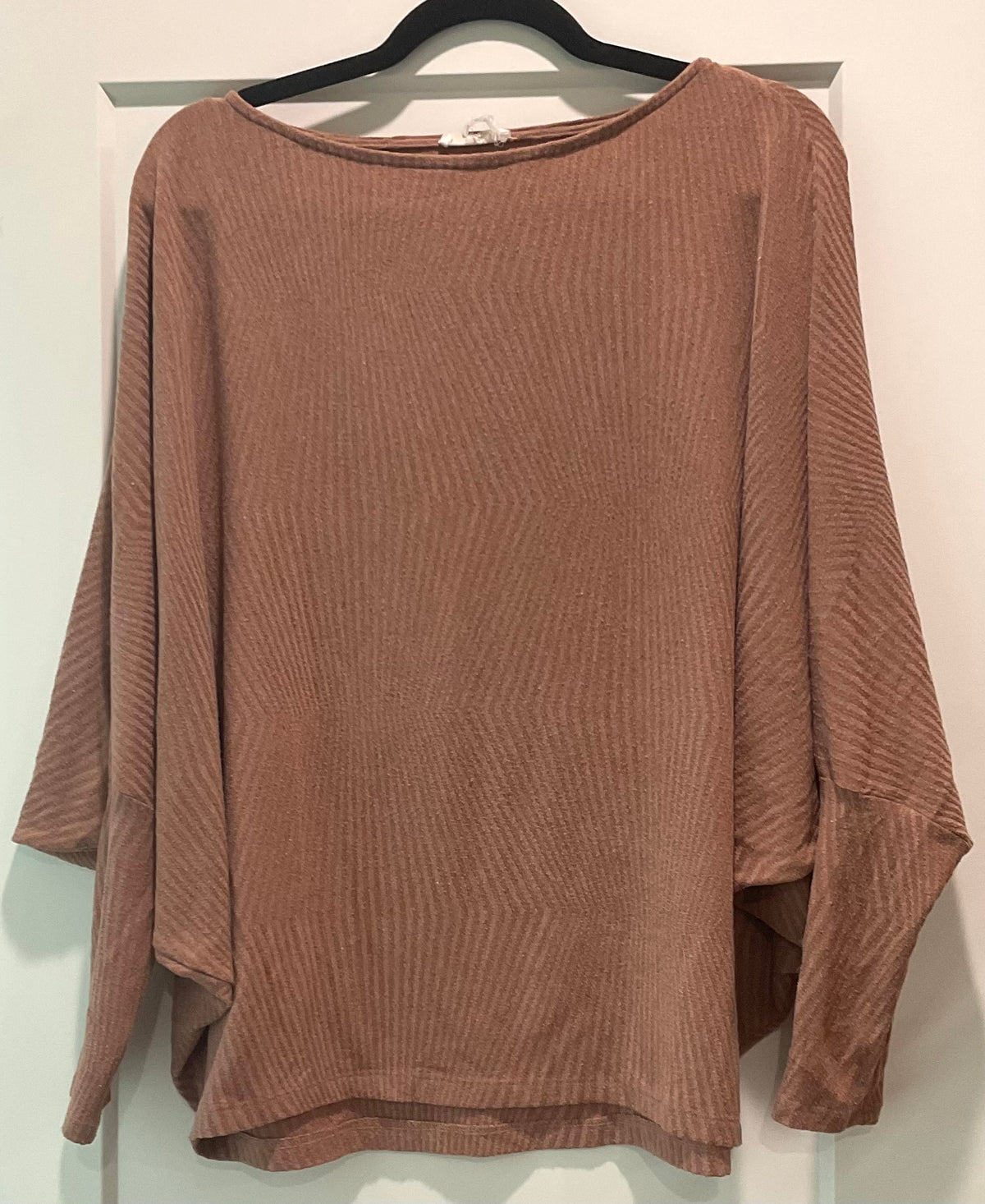 Rust Ribbed Dolman Sleeve Top