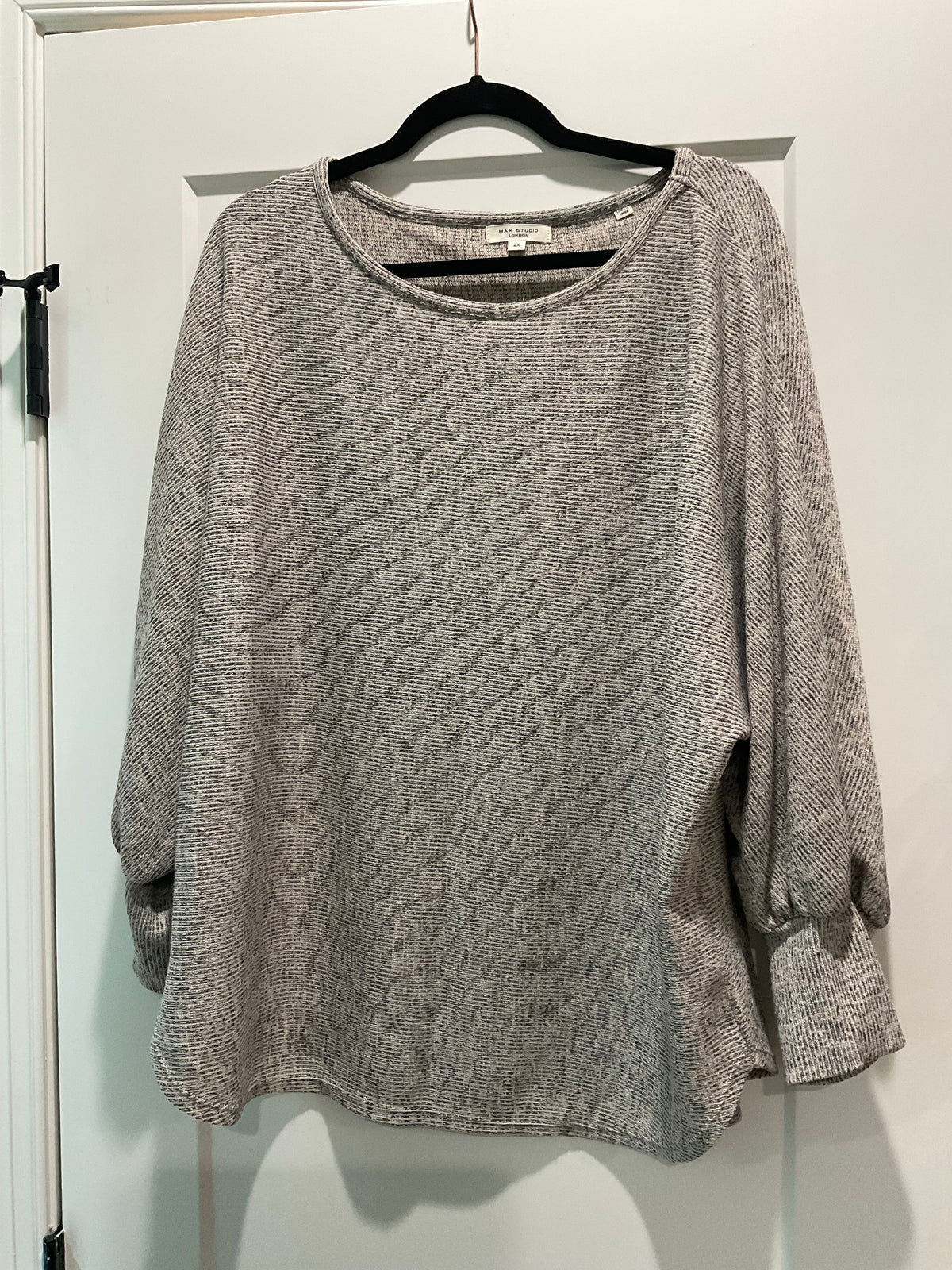 Max Studio Gray Oversized Knit Top